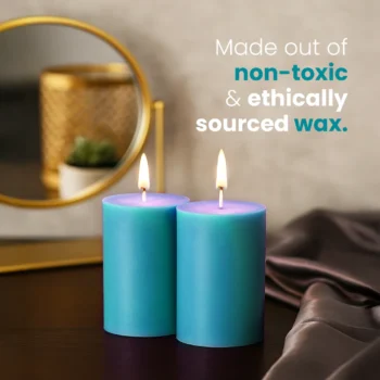 Cool Blue Fragranced Pillar Candles