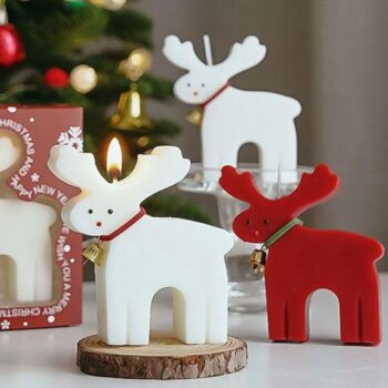 Handmade Standing Reindeer Wax Candle For Christmas Decoration