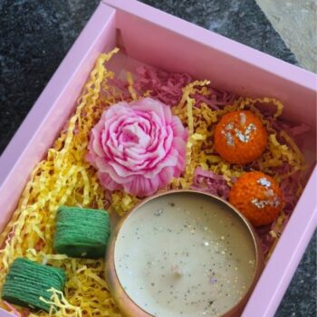 Peony Glow & Laddoo Delight Gift Hamper