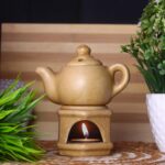 Pottery Ceramic Essential Oil Burner Aroma Diffuser for Home with Tealight Candles Diffuser Set for Home Fragrances Humidifiers