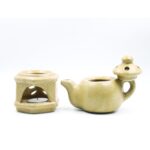 Pottery Ceramic Essential Oil Burner Aroma Diffuser for Home with Tealight Candles Diffuser Set for Home Fragrances Humidifiers